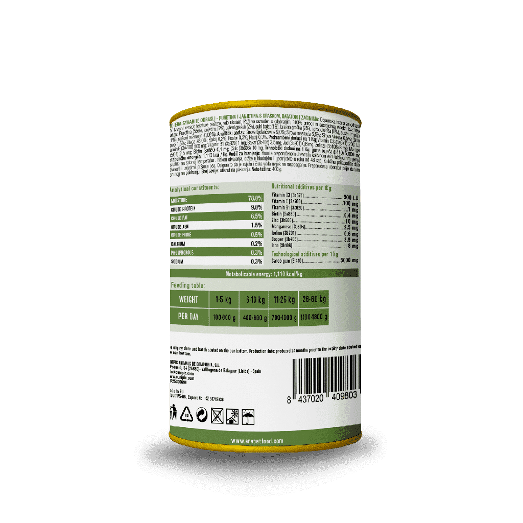 Era Sybarite Humedo Pavo y Cordero 400g