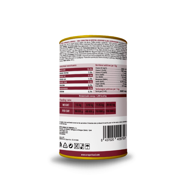 Era Sybarite Húedo de Atún y Cerdo para Perro 400g