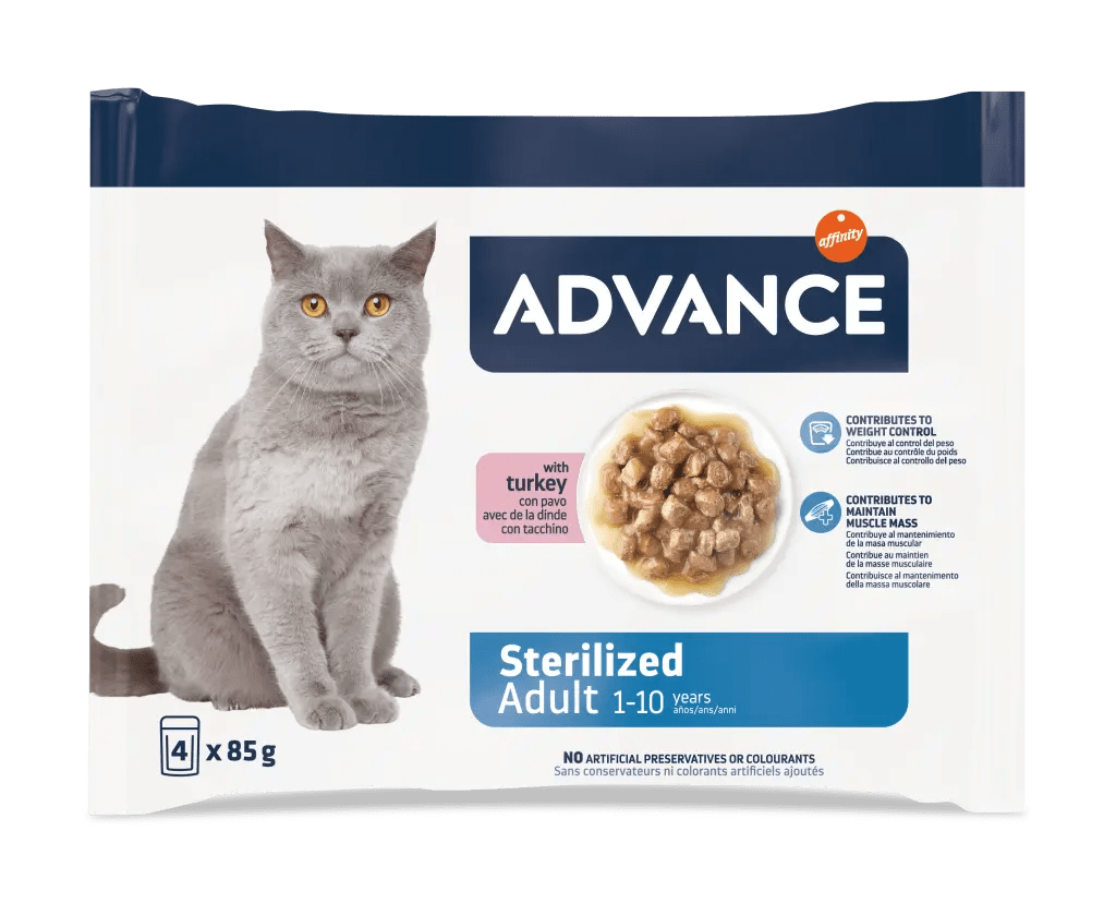 Advance Cat esterilizado adulto Pavo comida Húmeda