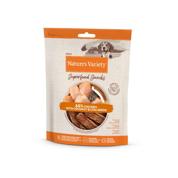 Nature´s Variety Dog Superfood snacks de Pollo con Coco 85g