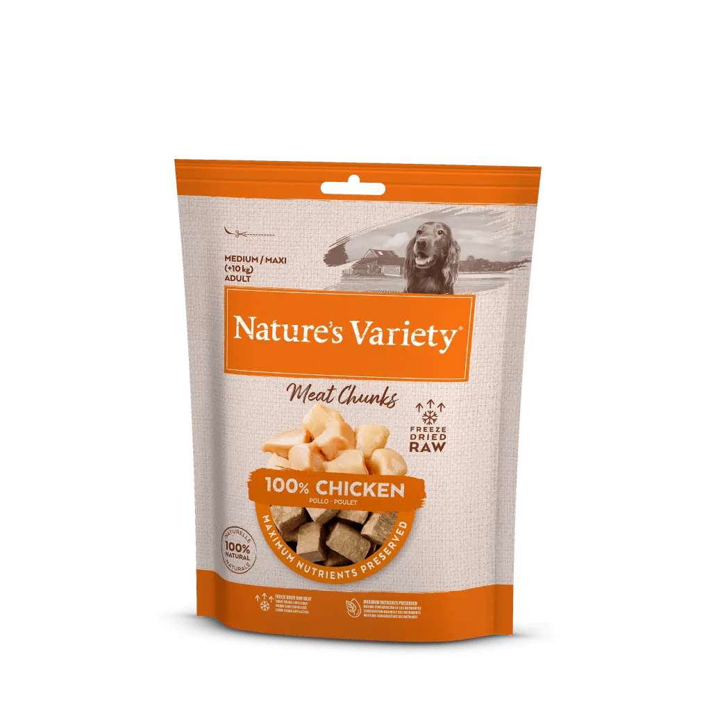 Nature´s Variety Dog Meat Chuncks Med/Maxi de Pollo 50g