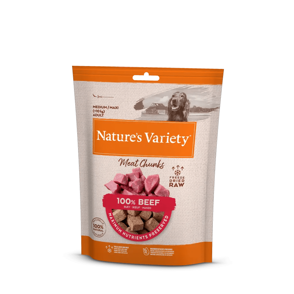 Nature´s Variety Dog Meat Chuncks Med/Maxi de Beef 50g