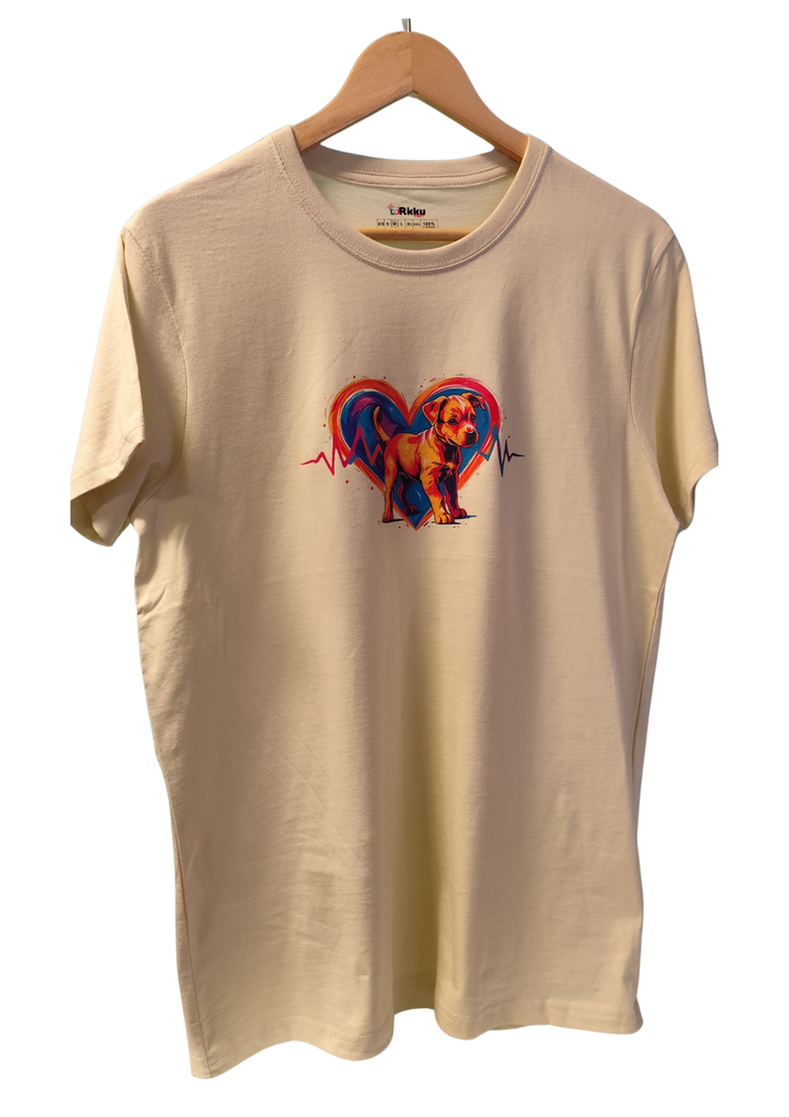 Rikku Guay, Camiseta con Diseño "Electro Corazón de Perro".