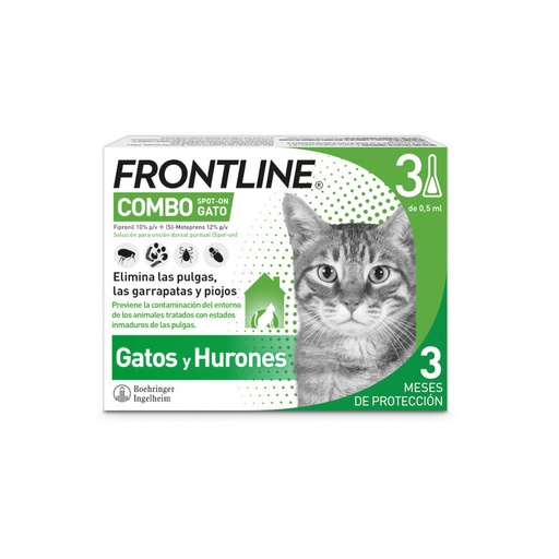 [10671] Frontline Pipetas Antiparasitarias para Gatos y Hurones 3uds
