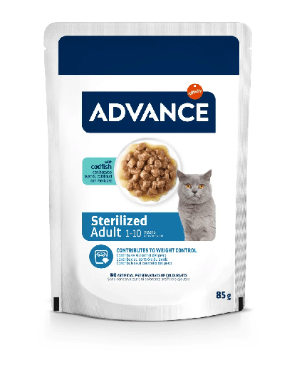Advance Cat esterilizado adulto Bacalao comida Húmeda
