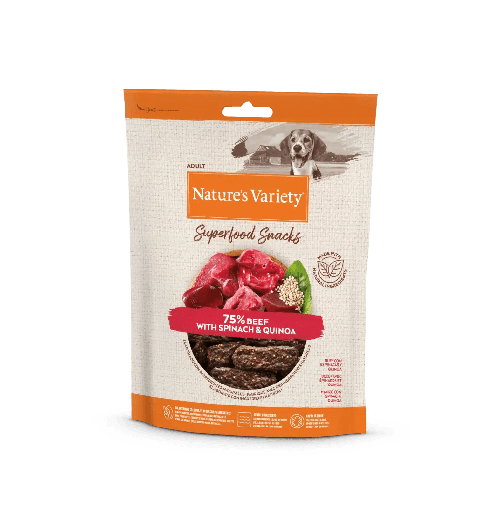 Nature´s Variety Dog Superfood snacks de Beef con espinaca 85g