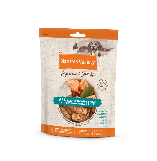 Nature´s Variety Dog Superfood snacks de Salmón y Pescado 85g