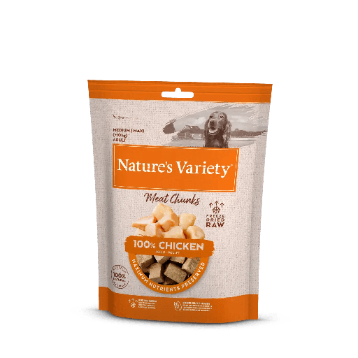 Nature´s Variety Dog Meat Chuncks Med/Maxi de Pollo 50g