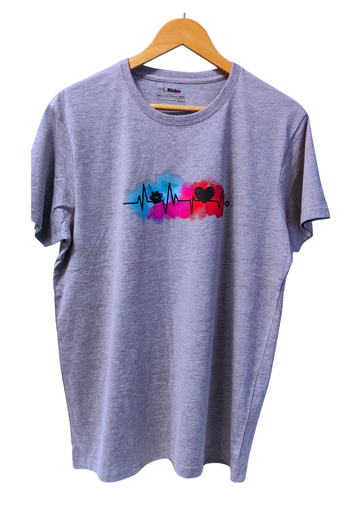 Rikku Guay Camiseta con Diseño Electro Huella y Corazón