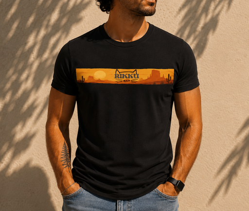Rikku Cat, Camisetas estilo fit para hombre. (Negro)